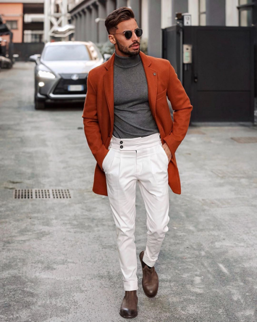 Turtleneck With Brown Jacket