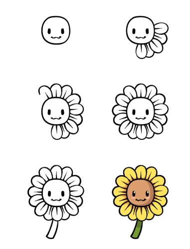 How to Draw a Cartoon Sunflower A Step-by-Step Manual